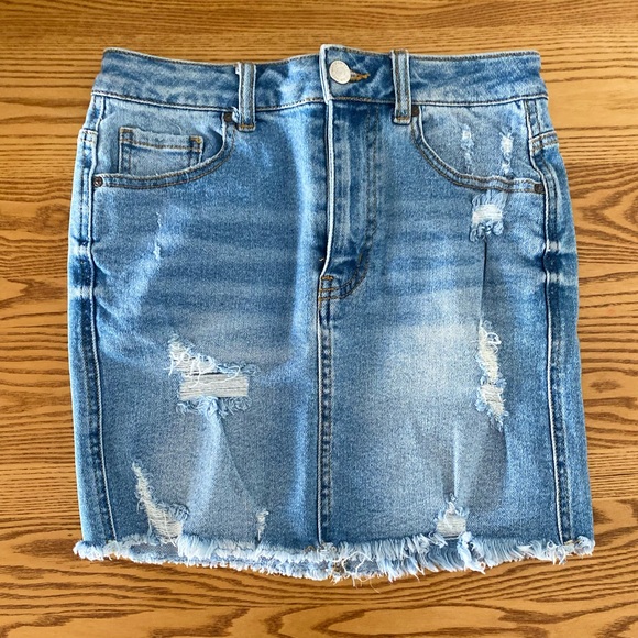 Wax Jean Classic Blue Denim Skirt - Picture 1 of 3